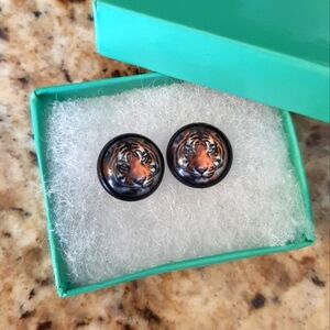 Tiger Print Stud Earrings